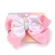Gomita infantil moño bicolor con lentejuela; x1u