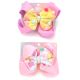 Gomita infantil moño combinacion con pompones; x1u