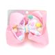Gomita infantil moño combinacion con pompones; x1u