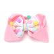 Gomita infantil moño combinacion con pompones; x1u