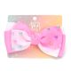 Gomita infantil moño bicolor con perlas; x1u