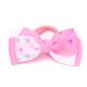 Gomita infantil moño bicolor con perlas; x1u