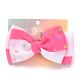 Gomita infantil moño bicolor con perlas; x1u