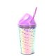 Vaso plastico metalizado con sorbete 300ml x1u