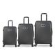 Set de Valijas Skora Bs As HARD Negro 20 24 y 28 doble rueda. cerradura TSA - x1u