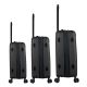Set de Valijas Skora Bs As HARD Negro 20 24 y 28 doble rueda. cerradura TSA - x1u