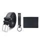 Set de accesorios WANDERLUST con caja - compuesto de tarjetero. cinto de vestir y llavero clasico -