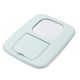 Espejo cuadrado doble cara con aumento y soporte 20x15cm x1u