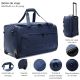 Bolso con carro y rueda tractor cierre principal reforzado 60x35x35 cm 24 pulg; x1u