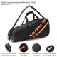 Bolso raquetero termoformado Tenis con doble compartimento capacidad hasta 6 raquetas 76x32x16 cm