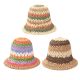 Sombrero capelina tejida multicolor simil crochet x1u