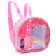 Mochila con Set libreria incluye cuaderno Smile Sparkle rosa 21X8X19cm x1u.