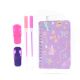 Mochila con Set libreria incluye cuaderno Smile Sparkle rosa 21X8X19cm x1u.
