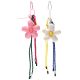 Llavero bag charm flowers 14cm x1u.