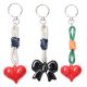 Llavero bag charm soga y corazon 16cm x1u.