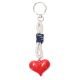 Llavero bag charm soga y corazon 16cm x1u.