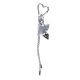 Llavero bag charm corazon y moño 21.5cm x1u.