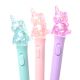 Lapicera tubular con luz unicornio varios colores tinta azul x36 u.