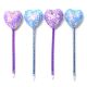 Lapicera corazon con lentejuelas x12 u..