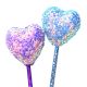 Lapicera corazon con lentejuelas x12 u..