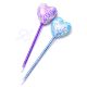 Lapicera corazon con lentejuelas x12 u..