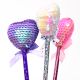 Lapicera corazon con lentejuelas x12 u..
