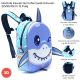 Mochila Kawaii termoformada tirburon 22x30x10cm 12 Pulg. x1u.
