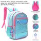 Mochila Think Happy Cromatico verde agua con pipping fucsia con llavero 32x43x15cm 17 Pulg. x1u