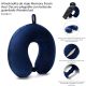 Almohadita de viaje Memory Foam Azul Oscuro plegable con bolsa de guardado Wanderlust 33x28cm - x1u