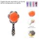 Cepillo de pelo neumatico con forma de flor transparente con glitter x1u