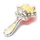 Cepillo de pelo neumatico con forma de flor transparente con glitter x1u