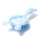 Cepillo de pelo neumatico con forma de conejito transparente con glitter x1u