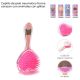 Cepillo de pelo neumatico forma corazon con animales con glitter x1u
