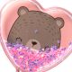 Cepillo de pelo neumatico forma corazon con animales con glitter x1u