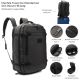 Mochila Travel Go Wanderlust Gris Oscuro 18 pulg compartimento acolchado portanotebook.expandible.