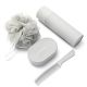 Set de viaje higienico neceser esponja jabonera porta cepillo de dientes peine packaging x4u