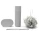 Set de viaje higienico neceser esponja jabonera porta cepillo de dientes peine packaging x4u