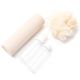 Set de viaje higienico neceser esponja de baño porta cepillo de dientes y spray x4u