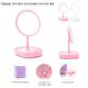 Espejo circular con base con luz led x1u