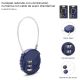 Candado redondo con combinacion numerica con cable de acero Wanderlust 14.9x3.7x1.2cm - x1u