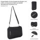 Organizador Porta Pasaporte Negro con cierre. correa de hombro extraíble Wanderlust 24x15x2.5cm -