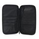 Organizador Porta Pasaporte Negro con cierre y correa de muñeca extraíble Wanderlust 24x2x13cm -