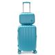 Set valija 20 pulg y Beauty SKR ABS Blue Curacao,4 ruedas dobles, con expansion y cerradura de com