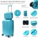 Set valija 20 pulg y Beauty SKR ABS Blue Curacao,4 ruedas dobles, con expansion y cerradura de com