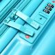 Set valija 20 pulg y Beauty SKR ABS Blue Curacao,4 ruedas dobles, con expansion y cerradura de com