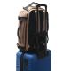 Mochila Travel SKR Camel con apertura frontal,compartimento portanotebook,bolsillo lateral antirro