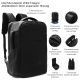 Mochila Maletin WDLT Negro con bolsillo portanotebook, expandible,correa de sujecion de equipaje, b