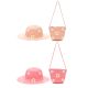 Set de sombrero y carterita nena capelina con margaritas SKR x1u