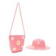 Set de sombrero y carterita nena capelina con margaritas SKR x1u