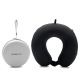 Almohadita de viaje Memory Foam Negra plegable con estuche de guardado Wanderlust 30x30cm estuche